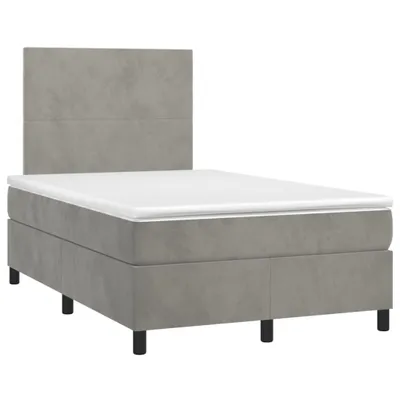 Produktbild von vidaXL Boxspringbett mit Matratze Hellgrau 120x190 cm Samt