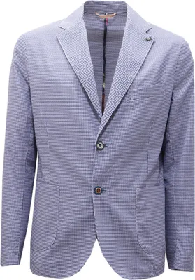 Produktbild von 1775AG giacca uomo BOB blue/white pied de poule Baumwolle jacket man