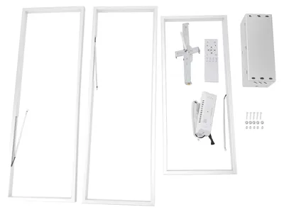 Produktbild von Moderne LED-Deckenleuchte im Minimalismus-Stil, rechteckig, stufenlos dimmbar, Unterputzmontage mit Fernbedienung, Speicherfunktion, 100–265 V, festve