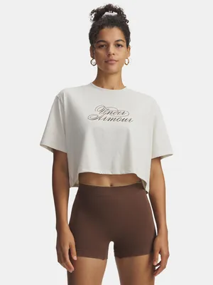 Zdjęcie produktu dla Koszulka damska Under Armour UA W SCRIPTHEART CROP SS, rozmiar L
