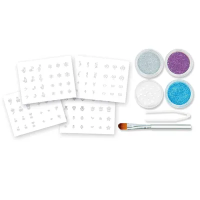 Produktbild von Knorrtoys GLITZA KIDS Nagel Set Tattoos 3 Glitter Pinsel Pinzette 20 Steine
