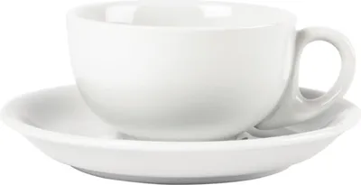 Produktbild von Olympia Whiteware Cappuccinotassen + Untertassen - 20cl - 12 Sets