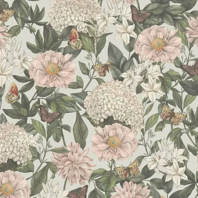 Immagine prodotto di Profhome 394264-GU Carta da parati in tessuto non tessuto Floral opaca grigio bianco verde bordeaux 5,33 m2