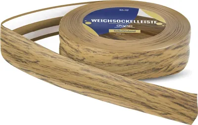 Produktbild von Eiche WEICHSOCKELLEISTEN 32 x 23mm 5m selbstklebend PVC Gummi Leiste