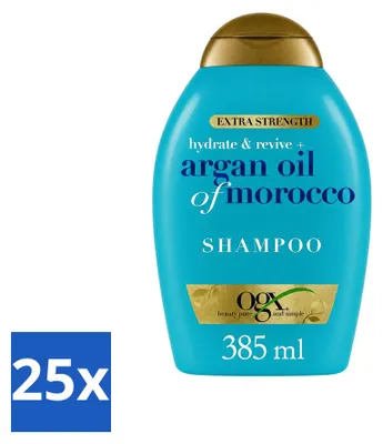 Immagine prodotto di 25 flaconi di shampoo "Argan Oil of Morocco" ad alta concentrazione, 385 ml per flacone - confezione - 25 pezzi
