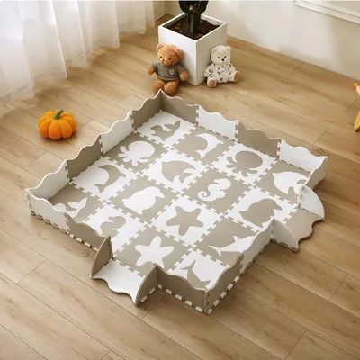 Productafbeelding van Puzzelmat van EVA-schuim, 142x142 cm, bestaande uit 36 delen, geschikt voor baby's om op te spelen