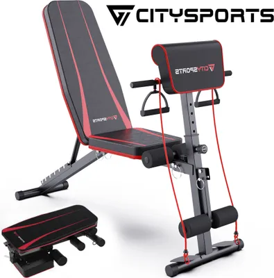 Produktbild von Einstellbare Hantelbank - Multifunktion TrainingsBank Set, Fitness Schrägbank Bauchtrainer Verstellbare Sit-Up-Bank für Ganzkörpertraining