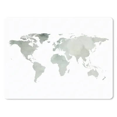 Produktbild von MuchoWow® Mauspad Mousepad Weltkarte - Grün - Weiß 40x30 cm - Mousepads - Maus Mat - Pad - Mausunterlage - Anti Rutsch