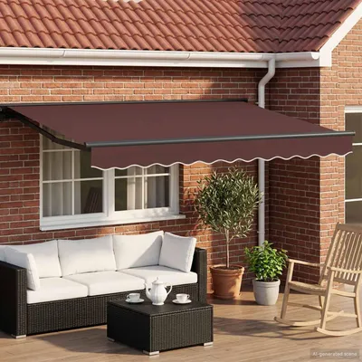 Immagine prodotto di vidaXL Tenda da sole a scomparsa manuale, marrone, 3,5 x 2 m