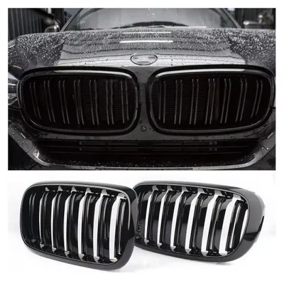 Produktbild von Doppel-Nieren-Kühlergrills für BMW X5/X6 (F15/F85/F16/F86) 2014+ Schwarz Hochglanzlack