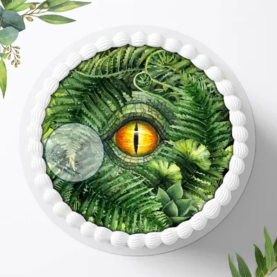 Produktbild von Für die Geburtstags Torte ein Tortenaufleger, Zuckerbild mit dem Motiv: Dinosaurier , Dino, Essbares Foto für Torten, Fondant,  Ø 20cm, 0276c
