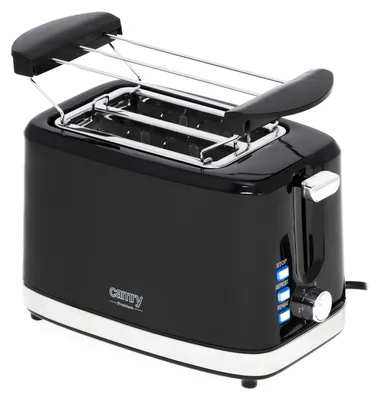 Produktbild von Camry Premium CR 3218, 2 Scheibe(n), Schwarz, Silber, Tasten, Drehregler, 900 W, 890 g, 2697 Stück(e)