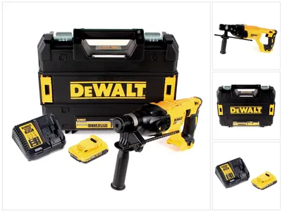 Zdjęcie produktu dla DeWalt DCH 133 D1 Akumulatorowy młot udarowo-obrotowy 18V 2.6J SDS plus Brushless + 1x akumulator 2.0Ah + ładowarka + TSTAK