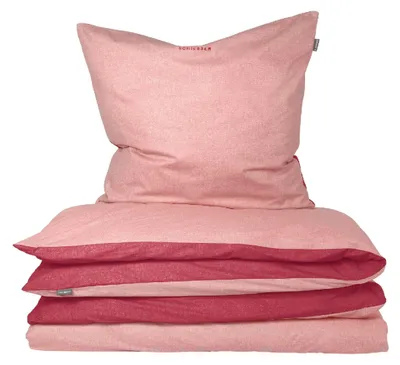 Produktbild von SCHIESSER Bettwäscheset Doubleface | Unifarben | Renforcé | 2-teilig | 100% Baumwolle | Angenehm weich & glatt | YKK-Reißverschluss | 135x200 cm + 80x80 cm | Rosa