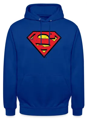 Produktbild von Spreadshirt DC Comics Superman Logo Used Look Karneval Uni Hoodie, XL, Royalblau