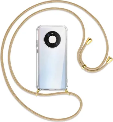 Produktbild von Handykette Backcover-Schutzhülle mit Band (Metall goldfarben) für Huawei Mate 40 Pro - caramel