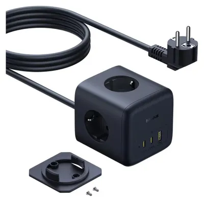 Image de Chargeur secteur Baseus EnerFill FA11, 6-en-1, 67 W, noir, 3 prises, portable