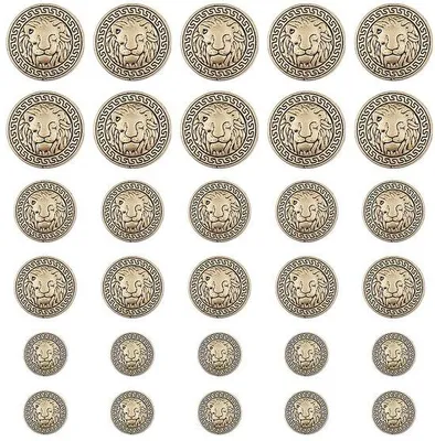 Produktbild von Vintage-Knöpfe-Set - 30 Stück - Antik-Löwenkopf - Für Nähen