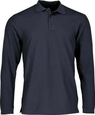 Produktbild von PREMIUM LONG SLEEVE POLO | Langarm Poloshirt mit Rippkragen, Herren & Damen. Dreiknopfleiste und Seitenschlitzen – Baumwolle, Perfekte Passform