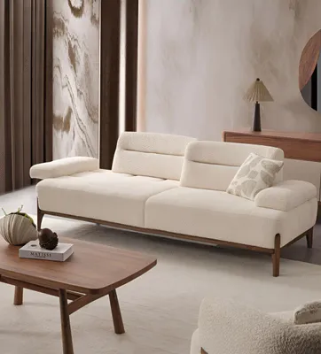 Produktbild von Beige Wohnzimmer Garnitur Polstercouchen Designer 3-Sitzer Sofas