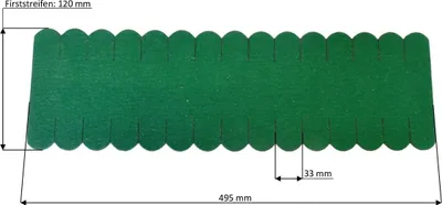 Produktbild von 3 Streifen Dachschindeln Biberschwanz (33 mm) - First grün