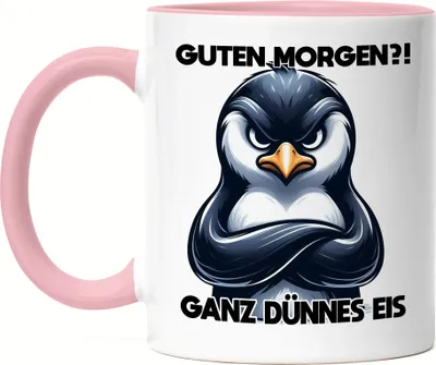 Produktbild von Guten Morgen Ganz dünnes Eis Tasse Rosa Lustig Ironie Morgenmensch Arbeitskollege
