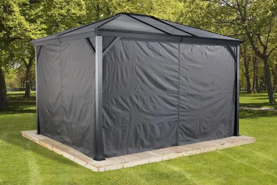 Image de Sojag kit rideau assorti à Ventura 10x14 gris foncé polyester
