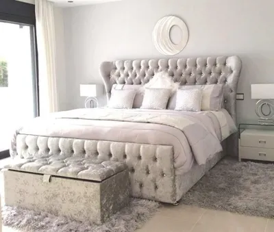 Produktbild von Chesterfield Designer Bett Schlafzimmer Textil Leder Polster 140/160/180/200 cm