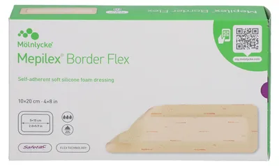 Imagen del producto de Mepilex Border Flex, apósito de espuma adhesivo, 10 x 20 cm, 10 unidades