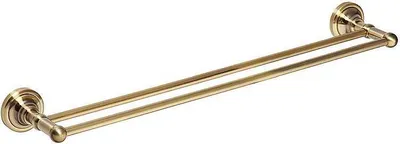 Produktbild von BETRO BRONZE Doppelhandtuchhalter Messing Bronze 665x65x120 mm für Bad & Küche >> zum Bohren