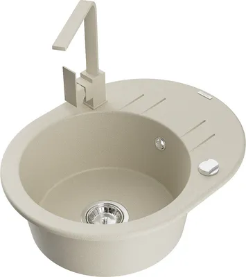 Produktbild von Mexen Kevin 1 Becken-Granitspüle mit Abtropffläche und Mischbatterie Rita, Beige - 6517-69-670300-69