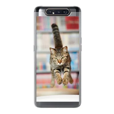 Produktbild von MuchoWow® Handyhülle Schutzhülle Hülle für Samsung Galaxy A80 Katze - Frühling - Stuhl Silikon Softcase Handy Hülle - Schutzdeckel