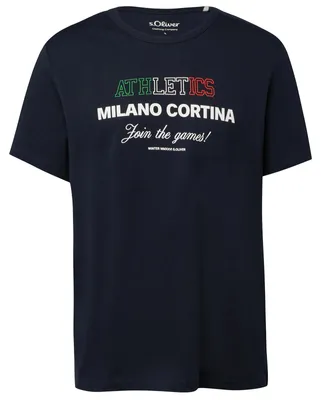 Produktbild von s.Oliver Übergrößen dunkelblau T-Shirt Frontprint