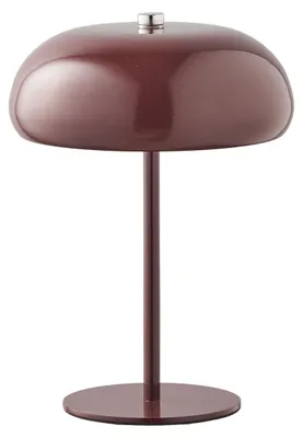 Obrázek produktu pro Nabíjecí stolní lampa Margate z bordóového kovu, průměr 16 cm
