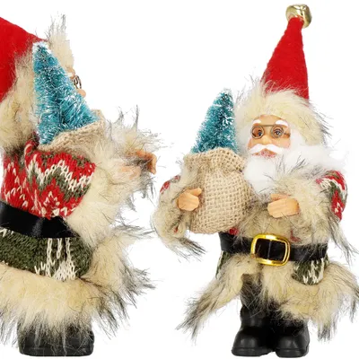 Immagine prodotto di Babbo Natale con albero 20 cm, decorazione natalizia