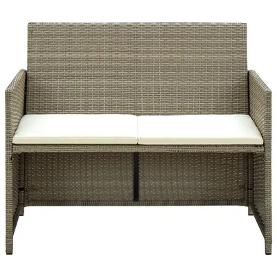 Immagine prodotto di Divano da Giardino a 2 Posti con Cuscini Beige in Polyrattan
