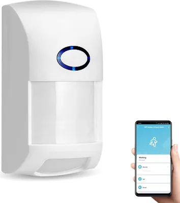 Produktbild von Intelligenter Bewegungsmelder, WLAN-Sicherheitsalarm mit er Benachrichtigung, Steuerung per Tuya-App, PIR-Bewegungsmelder für die Heimsicherheit, kompatibel mit Alexa und Siri