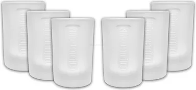 Produktbild von Jägermeister CLEAN Club Shotgläser 6er Set – 0.02L / 2CL Original Jägermeister Schnapsgläser aus Klarglas, Sonderedition mit Relief Design