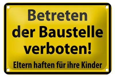 Produktbild von Blechschild Warnschild 18x12cm Betreten Baustelle verboten