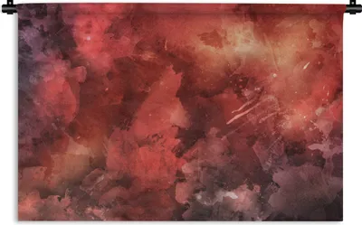 Produktbild von MuchoWow® Wandteppich Wandbehang Aquarell - Abstrakt - Rot 60x40 cm Tapisserie Dekoration Wandtuch - Wanddekorationen
