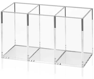 Produktbild von Stiftehalter aus Acryl, 3 Fächer, transparent