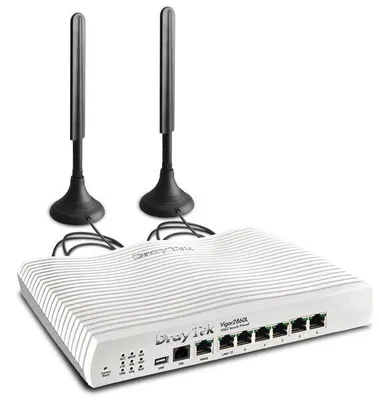 Produktbild von Draytek V2860LTE-B, IEEE 802.11n, IEEE 802.11n, Gigabit Ethernet, 10,100,1000 Mbit/s, 10/100/1000Base-T(X), Intern