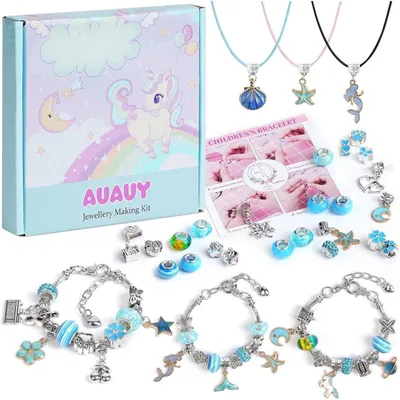 Productafbeelding van Knutselset armbanden voor meisjes, 6-12 jaar, adventskalender, blauw
