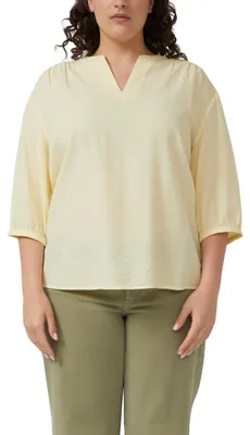 Produktbild von s.Oliver Damen Bluse – Relaxed Fit, Raffung, 3/4-Ärmel