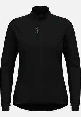 Schwarze Odlo Zeroweight Pro X-Warm Jacke mit Stehkragen und durchgehendem Reißverschluss