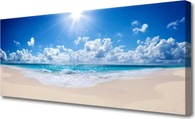 Produktbild von Tulup Leinwand-Bilder 125x50 Wandbild Canvas Kunstdruck Strand Meer Sonne Landschaft