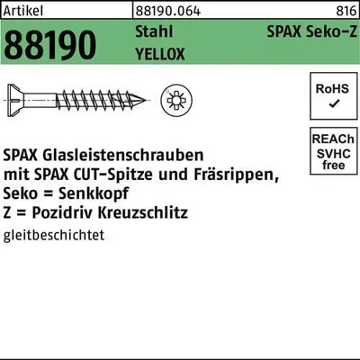 Produktbild von SPAX 35703503301022, Schraube, Metall, Zink, Holz, Flachkopf, Pozidriv, PZ2