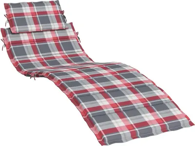 Produktbild von vidaXL Sonnenliegen-Auflage Rot Karomuster 186x58x4 cm Oxford-Gewebe