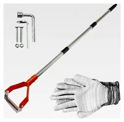 Produktbild von Gartenhacke mit verstellbarem Langstiel | Metall Gartenhacke Harke Unkrautzieher - Zum Graben, Furchenziehen, Lockern, Hacken und Kantenstechen für Garten, Rasen, Terrasse und Blumenbeet