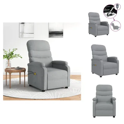 Obrázek produktu pro masážní křeslo vidaXL Electric Light Grey Fabric - Masážní křeslo